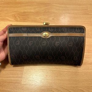AUTHENTIC Christian Dior Vintage Honeycomb Monogram Clutch